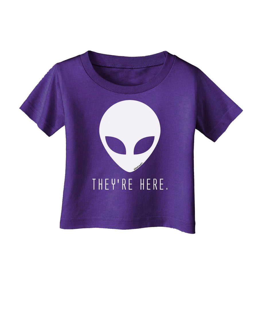 Alien They Are Here Infant T-Shirt Dark-Infant T-Shirt-TooLoud-Purple-18-Months-Davson Sales