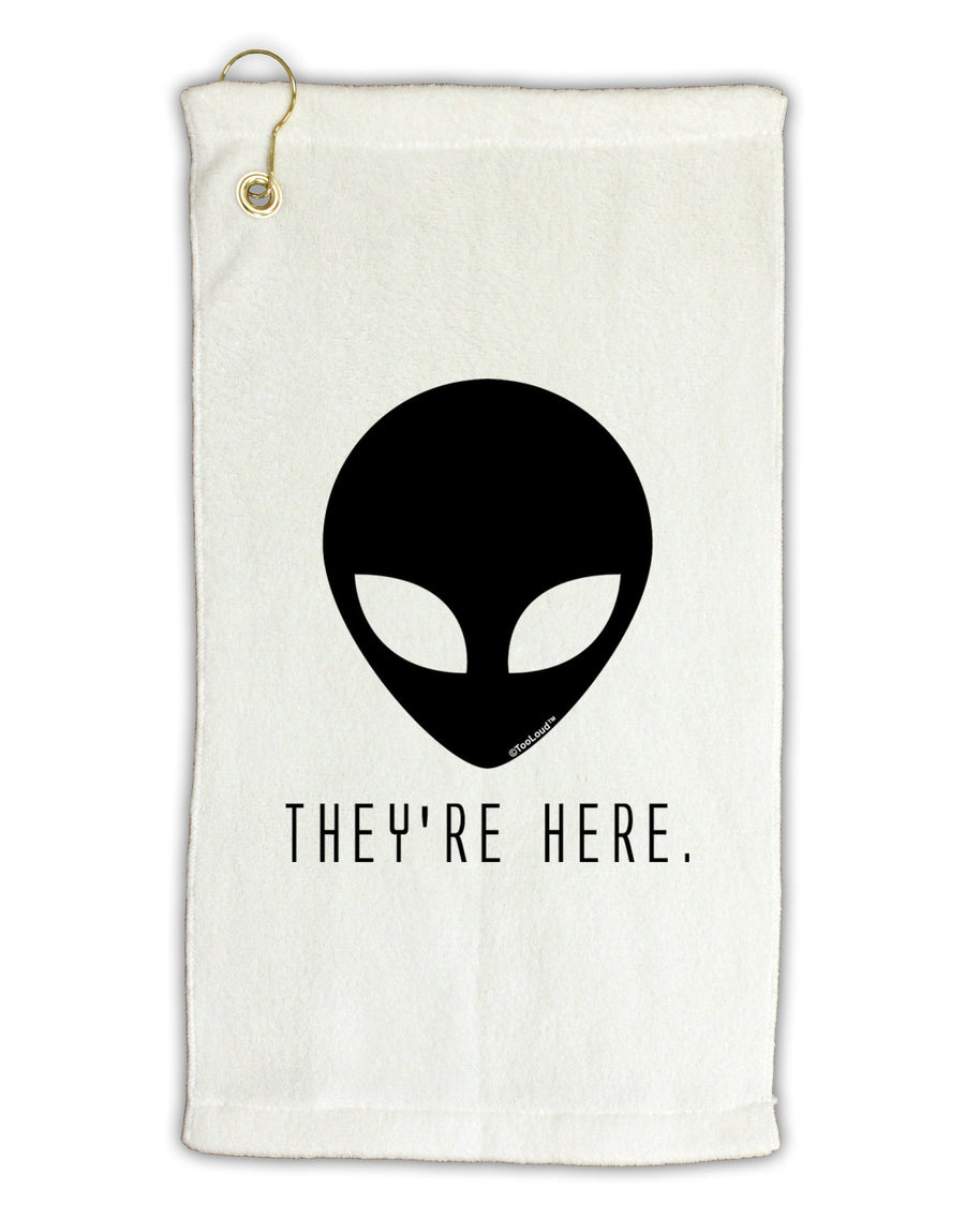 Alien They Are Here Micro Terry Gromet Golf Towel 11&#x22;x19-Golf Towel-TooLoud-White-Davson Sales