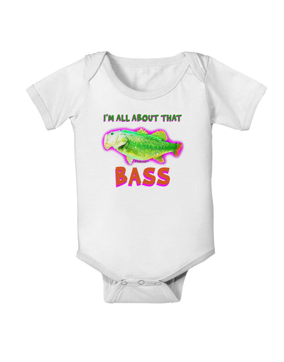 All About That Bass Fish Watercolor Baby Romper Bodysuit-Baby Romper-TooLoud-White-06-Months-Davson Sales