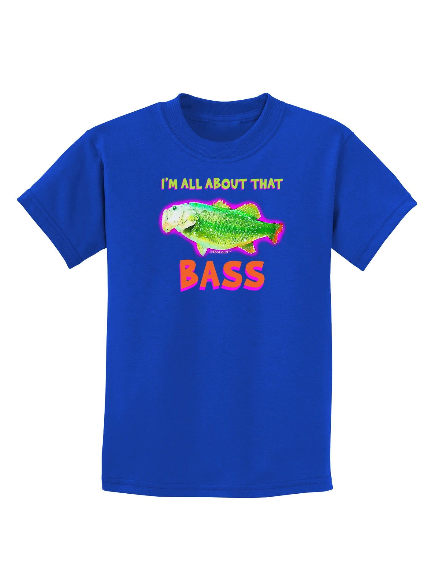 All About That Bass Fish Watercolor Childrens Dark T-Shirt-Childrens T-Shirt-TooLoud-Royal-Blue-X-Small-Davson Sales