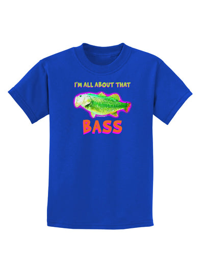 All About That Bass Fish Watercolor Childrens Dark T-Shirt-Childrens T-Shirt-TooLoud-Royal-Blue-X-Small-Davson Sales