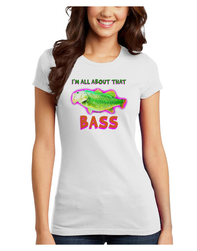 All About That Bass Fish Watercolor Juniors T-Shirt-Womens Juniors T-Shirt-TooLoud-White-Juniors Fitted X-Small-Davson Sales