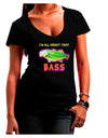 All About That Bass Fish Watercolor Juniors V-Neck Dark T-Shirt