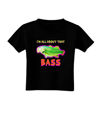 All About That Bass Fish Watercolor Toddler T-Shirt Dark-Toddler T-Shirt-TooLoud-Black-2T-Davson Sales