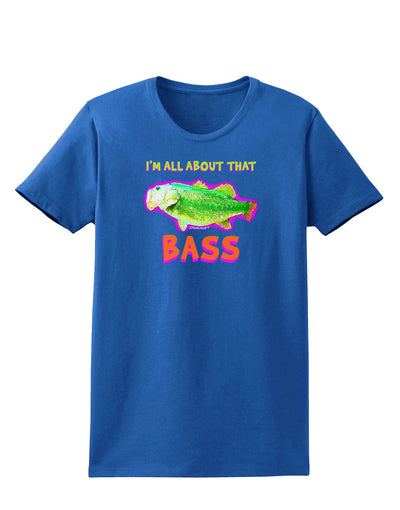 All About That Bass Fish Watercolor Womens Dark T-Shirt-TooLoud-Royal-Blue-X-Small-Davson Sales