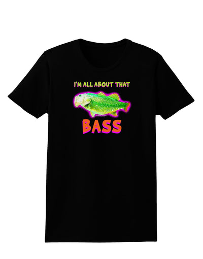 All About That Bass Fish Watercolor Womens Dark T-Shirt-TooLoud-Black-X-Small-Davson Sales