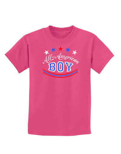 All-American Boy Childrens Dark T-Shirt-Childrens T-Shirt-TooLoud-Sangria-X-Small-Davson Sales