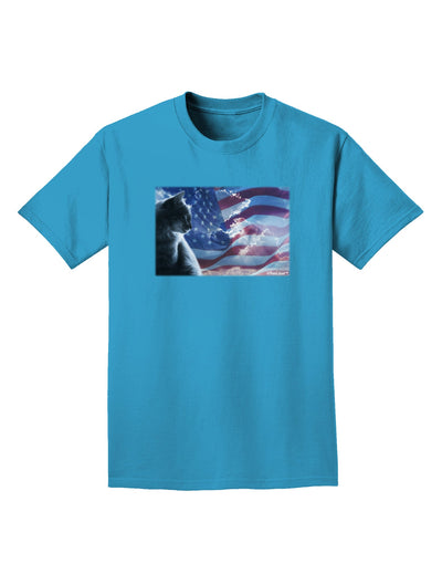 All American Cat Adult Dark T-Shirt by TooLoud-Mens T-Shirt-TooLoud-Turquoise-Small-Davson Sales