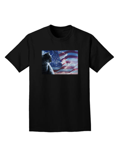 All American Cat Adult Dark T-Shirt by TooLoud-Mens T-Shirt-TooLoud-Black-Small-Davson Sales