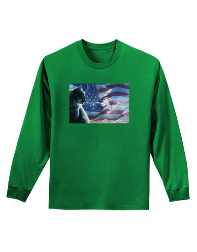 All American Cat Adult Long Sleeve Dark T-Shirt by TooLoud-TooLoud-Kelly-Green-Small-Davson Sales