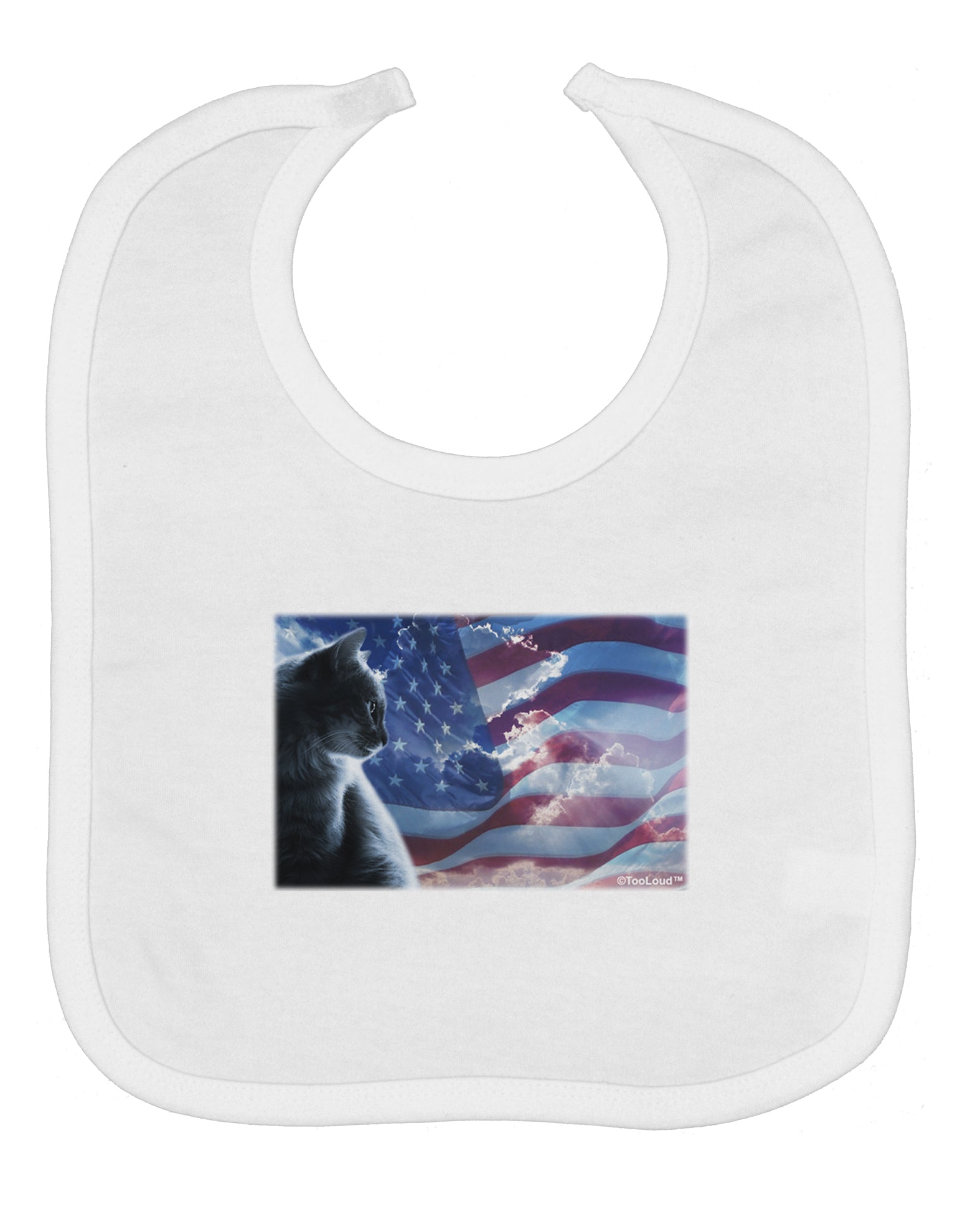 All American Cat Baby Bib by TooLoud