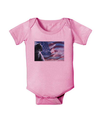 All American Cat Baby Romper Bodysuit by TooLoud-Baby Romper-TooLoud-Light-Pink-06-Months-Davson Sales