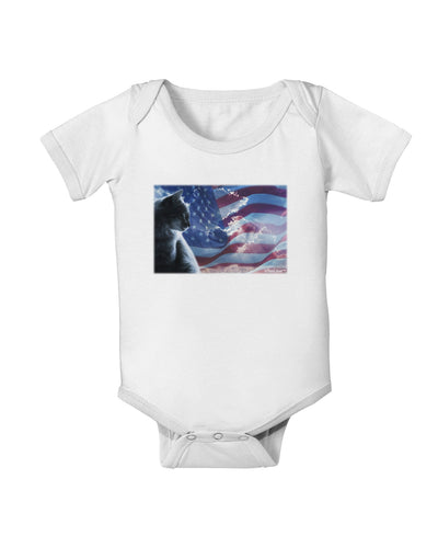 All American Cat Baby Romper Bodysuit by TooLoud-Baby Romper-TooLoud-White-06-Months-Davson Sales