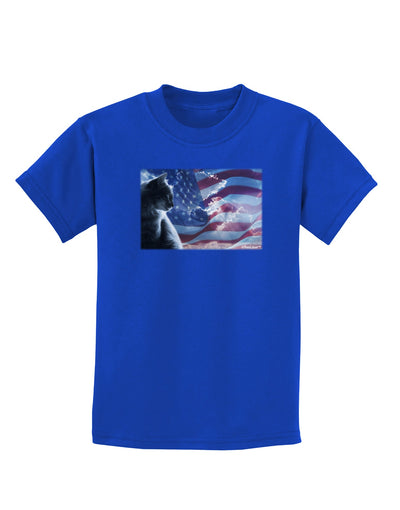 All American Cat Childrens Dark T-Shirt by TooLoud-Childrens T-Shirt-TooLoud-Royal-Blue-X-Small-Davson Sales