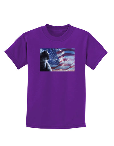 All American Cat Childrens Dark T-Shirt by TooLoud-Childrens T-Shirt-TooLoud-Purple-X-Small-Davson Sales