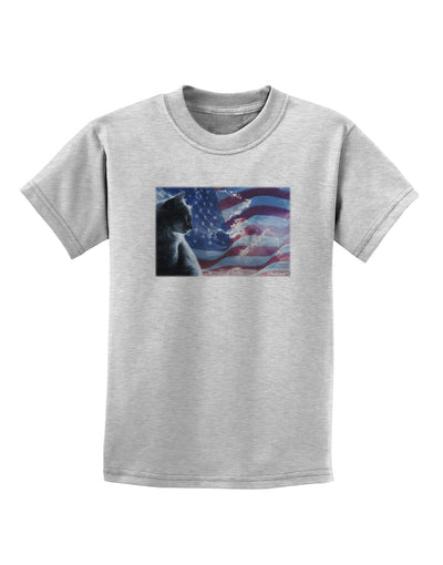 All American Cat Childrens T-Shirt by TooLoud-Childrens T-Shirt-TooLoud-AshGray-X-Small-Davson Sales