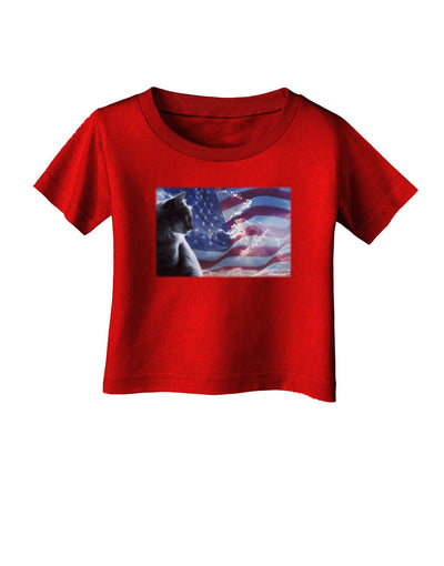 All American Cat Infant T-Shirt Dark by TooLoud-Infant T-Shirt-TooLoud-Red-06-Months-Davson Sales