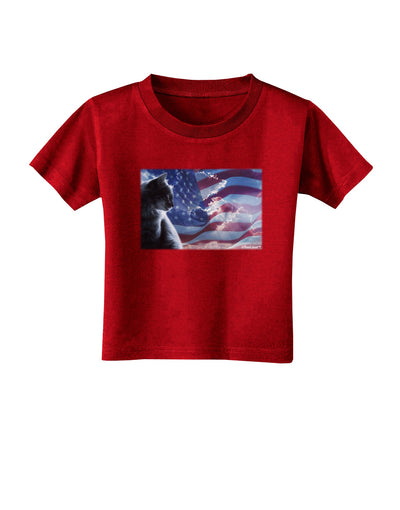 All American Cat Toddler T-Shirt Dark by TooLoud-Toddler T-Shirt-TooLoud-Red-2T-Davson Sales