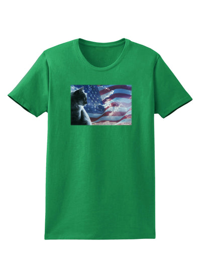 All American Cat Womens Dark T-Shirt by TooLoud-Womens T-Shirt-TooLoud-Kelly-Green-X-Small-Davson Sales