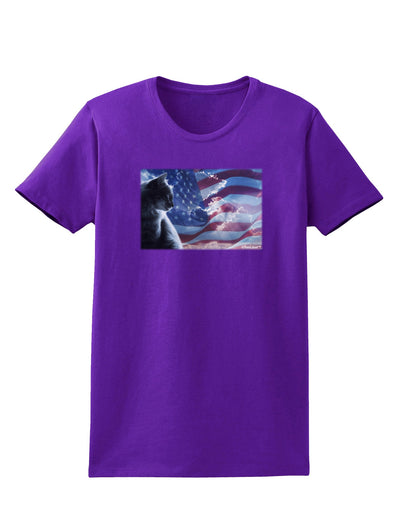 All American Cat Womens Dark T-Shirt by TooLoud-Womens T-Shirt-TooLoud-Purple-X-Small-Davson Sales