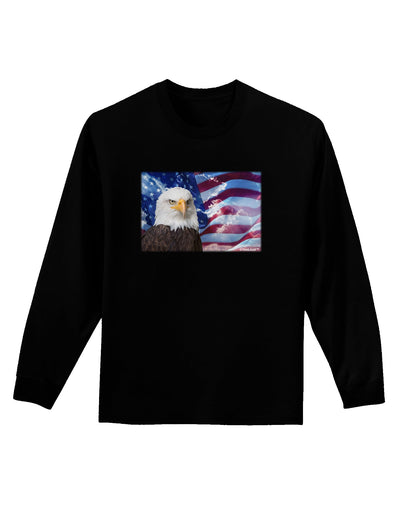 All American Eagle Adult Long Sleeve Dark T-Shirt-TooLoud-Black-Small-Davson Sales