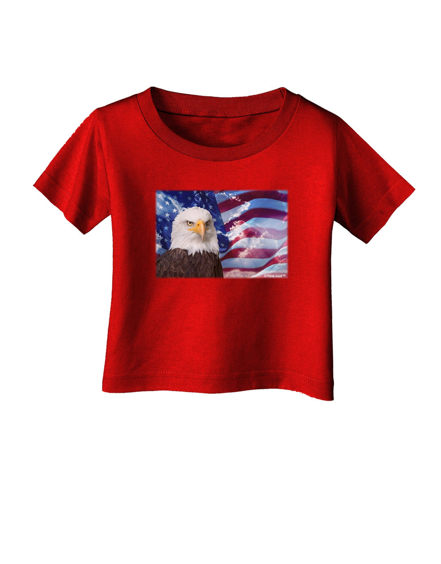 All American Eagle Infant T-Shirt Dark-Infant T-Shirt-TooLoud-Black-06-Months-Davson Sales