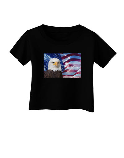 All American Eagle Infant T-Shirt Dark-Infant T-Shirt-TooLoud-Black-06-Months-Davson Sales