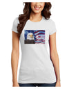 All American Eagle Juniors T-Shirt-Womens Juniors T-Shirt-TooLoud-White-Juniors Fitted X-Small-Davson Sales