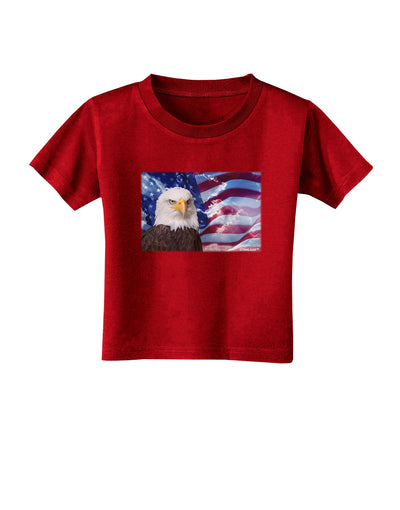 All American Eagle Toddler T-Shirt Dark-Toddler T-Shirt-TooLoud-Red-2T-Davson Sales