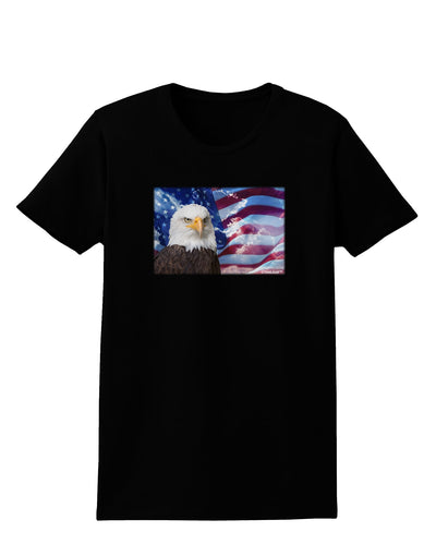 All American Eagle Womens Dark T-Shirt-TooLoud-Black-X-Small-Davson Sales