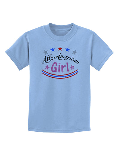 All-American Girl Childrens T-Shirt-Childrens T-Shirt-TooLoud-Light-Blue-X-Small-Davson Sales