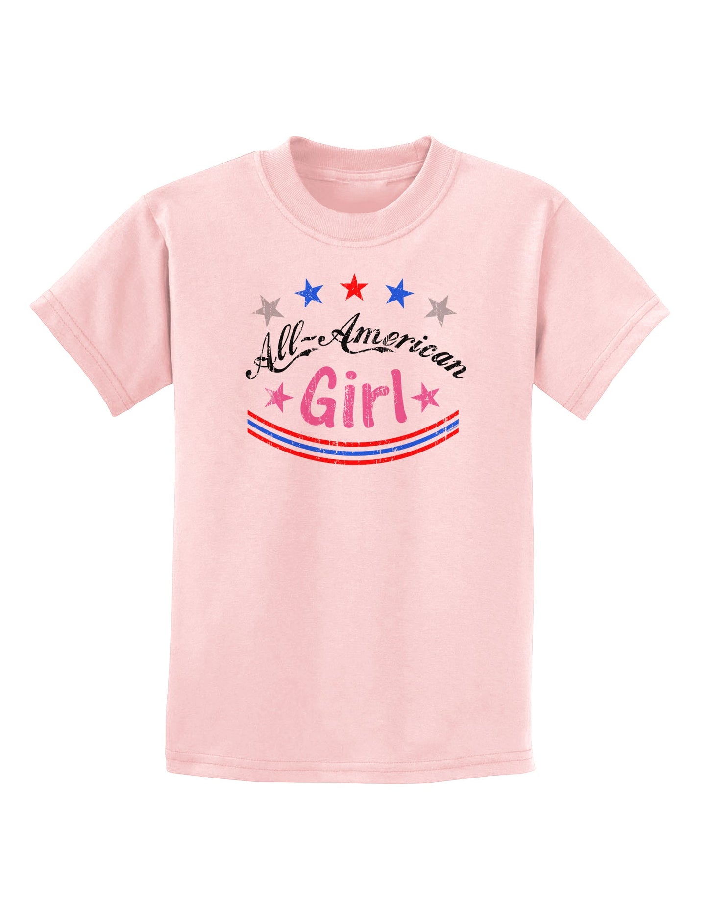 All-American Girl Childrens T-Shirt-Childrens T-Shirt-TooLoud-PalePink-X-Small-Davson Sales