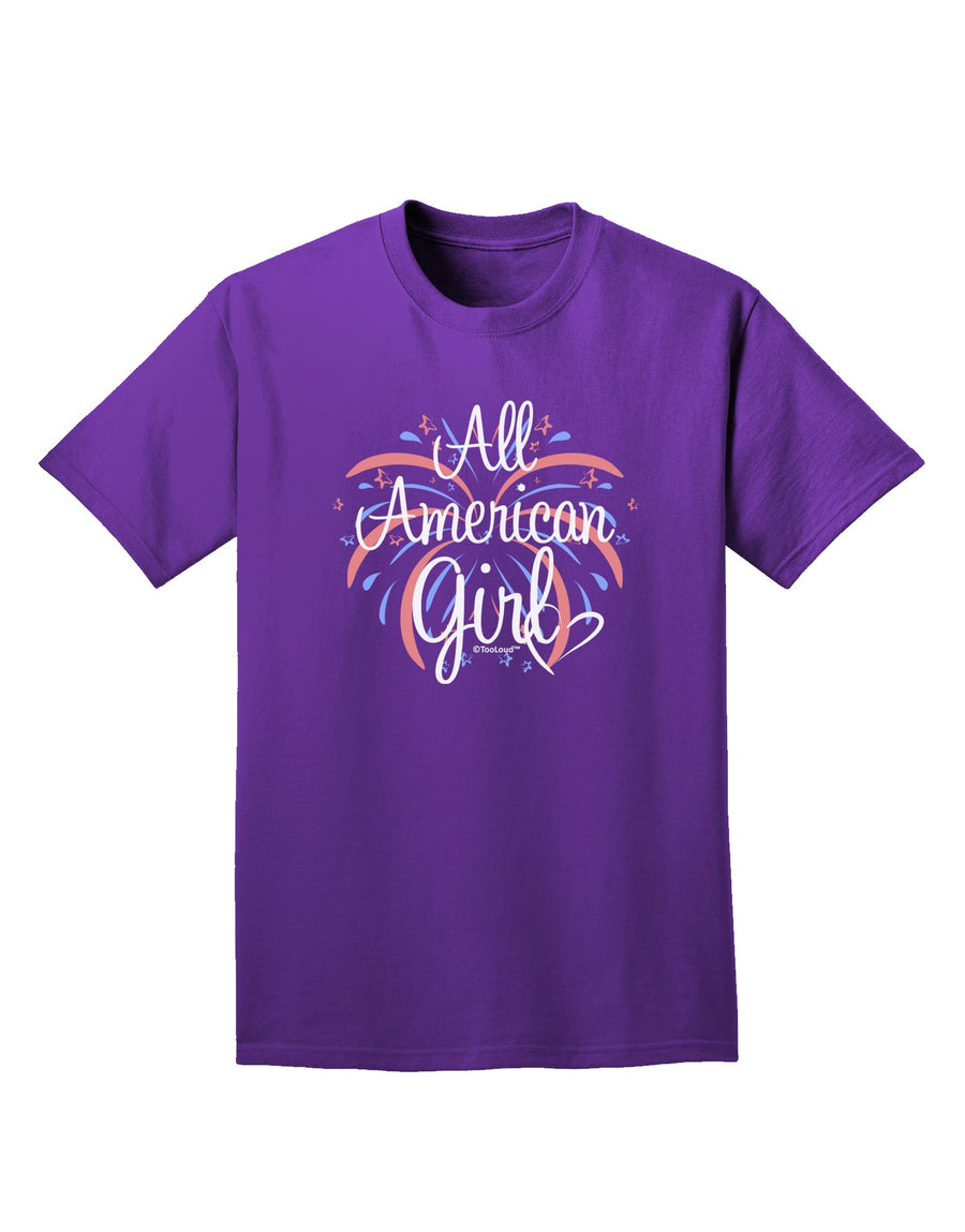 All American Girl - Fireworks and Heart Adult Dark T-Shirt by TooLoud-Mens T-Shirt-TooLoud-Black-Small-Davson Sales