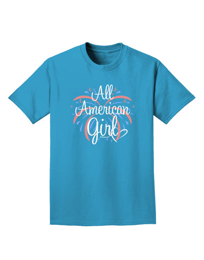 All American Girl - Fireworks and Heart Adult Dark T-Shirt by TooLoud-Mens T-Shirt-TooLoud-Turquoise-Small-Davson Sales