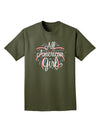 All American Girl - Fireworks and Heart Adult Dark T-Shirt by TooLoud-Mens T-Shirt-TooLoud-Military-Green-Small-Davson Sales
