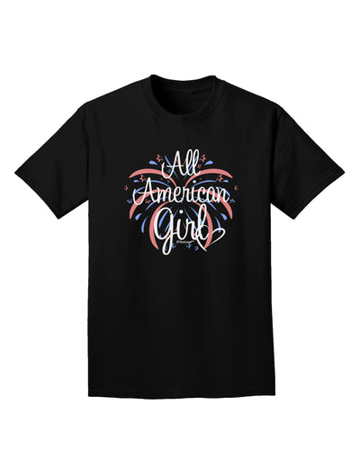 All American Girl - Fireworks and Heart Adult Dark T-Shirt by TooLoud-Mens T-Shirt-TooLoud-Black-Small-Davson Sales