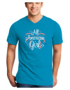 All American Girl - Fireworks and Heart Adult Dark V-Neck T-Shirt by TooLoud-Mens V-Neck T-Shirt-TooLoud-Turquoise-Small-Davson Sales