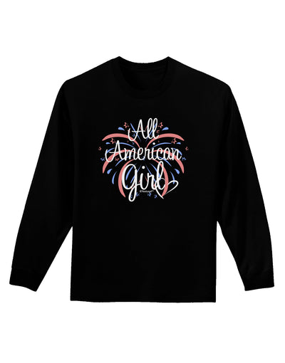 All American Girl - Fireworks and Heart Adult Long Sleeve Dark T-Shirt by TooLoud-TooLoud-Black-Small-Davson Sales