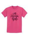 All American Girl - Fireworks and Heart Childrens T-Shirt by TooLoud-Childrens T-Shirt-TooLoud-Sangria-X-Small-Davson Sales