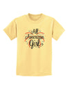 All American Girl - Fireworks and Heart Childrens T-Shirt by TooLoud-Childrens T-Shirt-TooLoud-Daffodil-Yellow-X-Small-Davson Sales