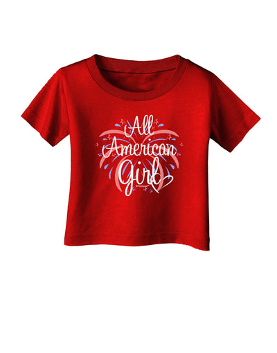 All American Girl - Fireworks and Heart Infant T-Shirt Dark by TooLoud-Infant T-Shirt-TooLoud-Red-06-Months-Davson Sales