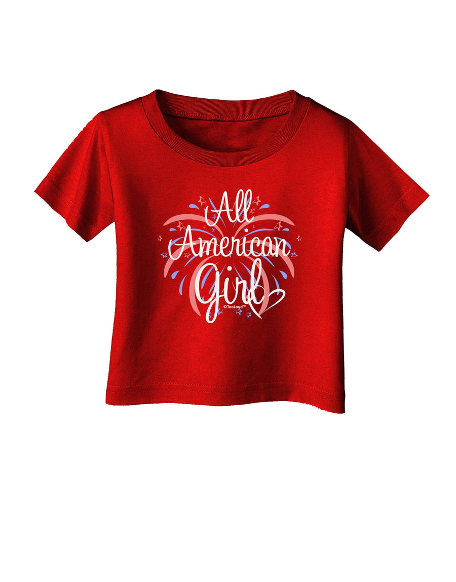 All American Girl - Fireworks and Heart Infant T-Shirt Dark by TooLoud-Infant T-Shirt-TooLoud-Black-06-Months-Davson Sales