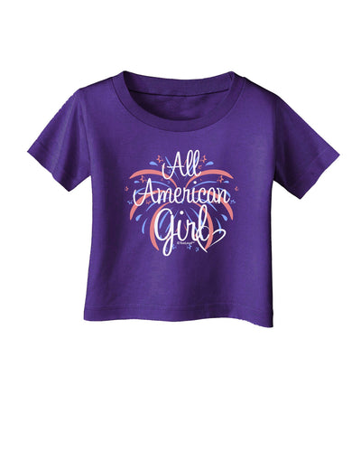 All American Girl - Fireworks and Heart Infant T-Shirt Dark by TooLoud-Infant T-Shirt-TooLoud-Purple-06-Months-Davson Sales