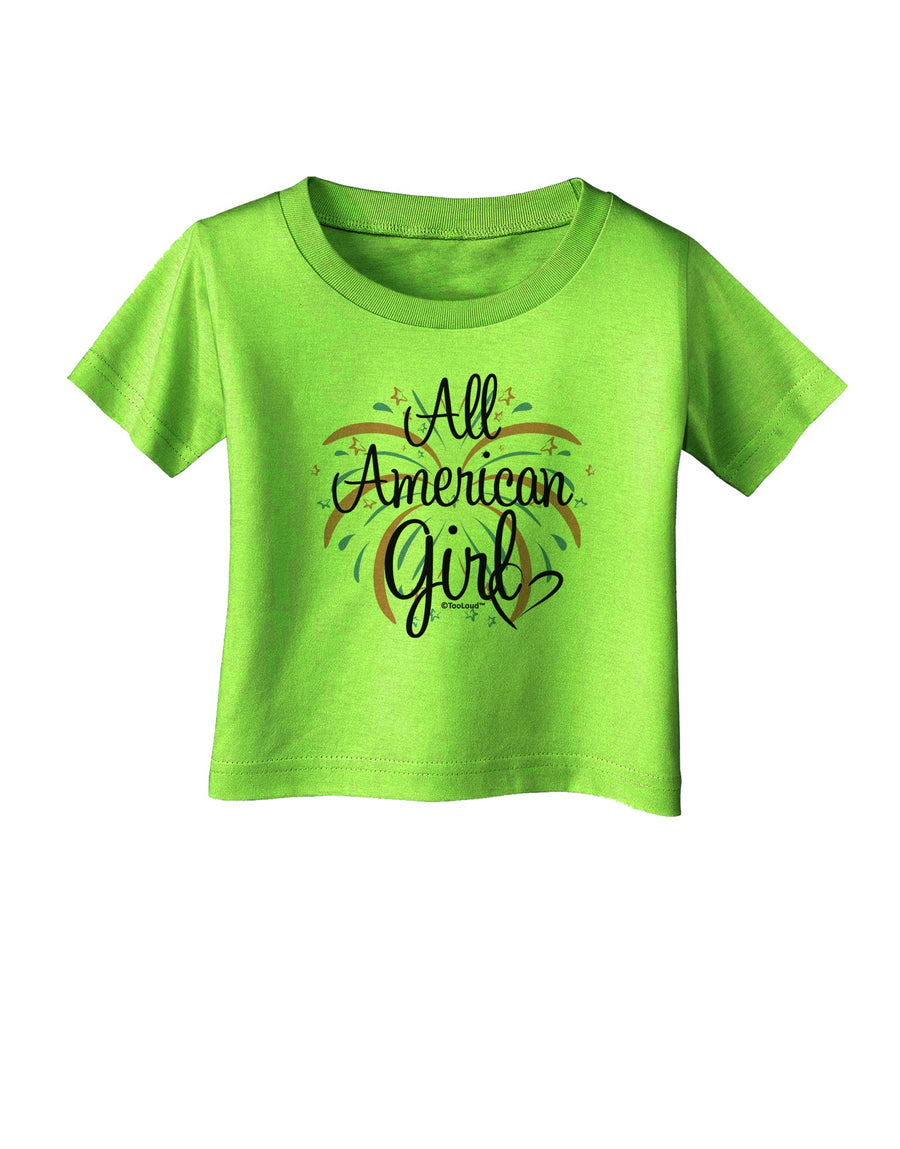 All American Girl - Fireworks and Heart Infant T-Shirt by TooLoud-Infant T-Shirt-TooLoud-White-06-Months-Davson Sales