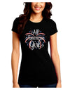 All American Girl - Fireworks and Heart Juniors Crew Dark T-Shirt by TooLoud-T-Shirts Juniors Tops-TooLoud-Black-Juniors Fitted Small-Davson Sales