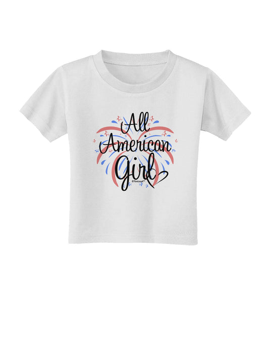 All American Girl - Fireworks and Heart Toddler T-Shirt by TooLoud-Toddler T-Shirt-TooLoud-White-2T-Davson Sales