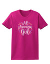 All American Girl - Fireworks and Heart Womens Dark T-Shirt by TooLoud-Womens T-Shirt-TooLoud-Hot-Pink-Small-Davson Sales
