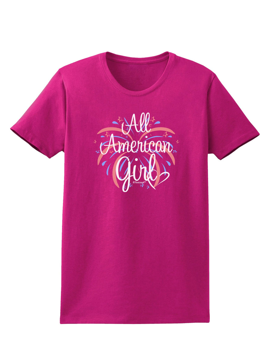 All American Girl - Fireworks and Heart Womens Dark T-Shirt by TooLoud-Womens T-Shirt-TooLoud-Black-X-Small-Davson Sales