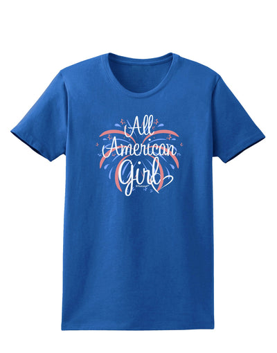 All American Girl - Fireworks and Heart Womens Dark T-Shirt by TooLoud-Womens T-Shirt-TooLoud-Royal-Blue-X-Small-Davson Sales