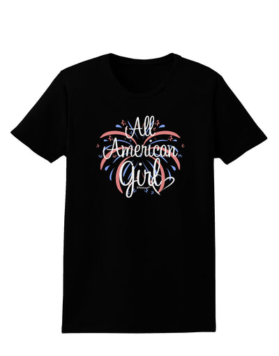 All American Girl - Fireworks and Heart Womens Dark T-Shirt by TooLoud-Womens T-Shirt-TooLoud-Black-X-Small-Davson Sales